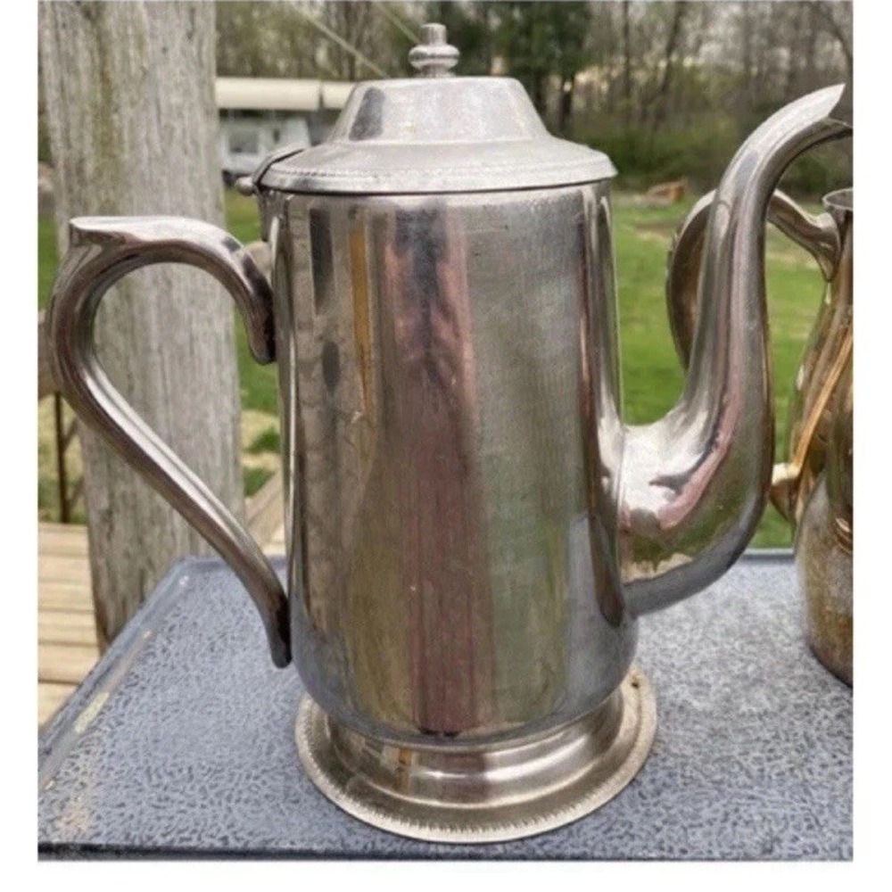 VTG Sonco Don 18-8 stainless steel teapot w/ lid 64oz 2 Quart Japan MCM